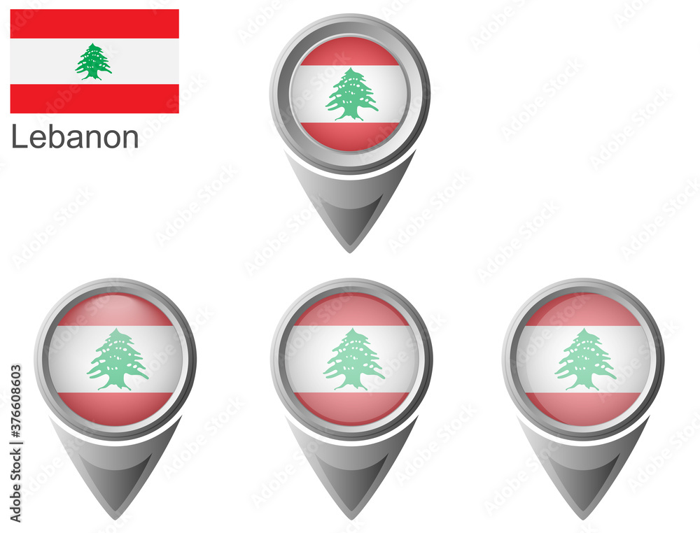 Fototapeta premium territory icon or country flag of Lebanon