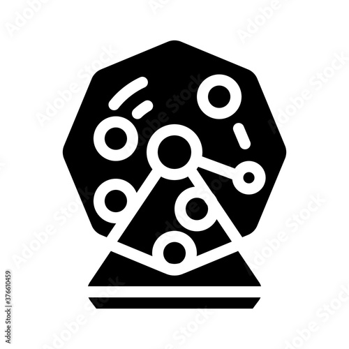 lotto machine with balls glyph icon vector illustration