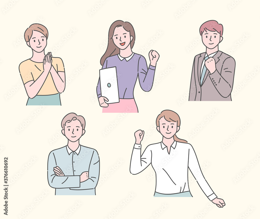Business poodles are posing with confident expressions. flat design style minimal vector illustration. Business poodles are posing with confident expressions. flat design style minimal vector illustration.