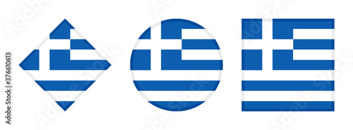greece flag icon set. isolated on white background
