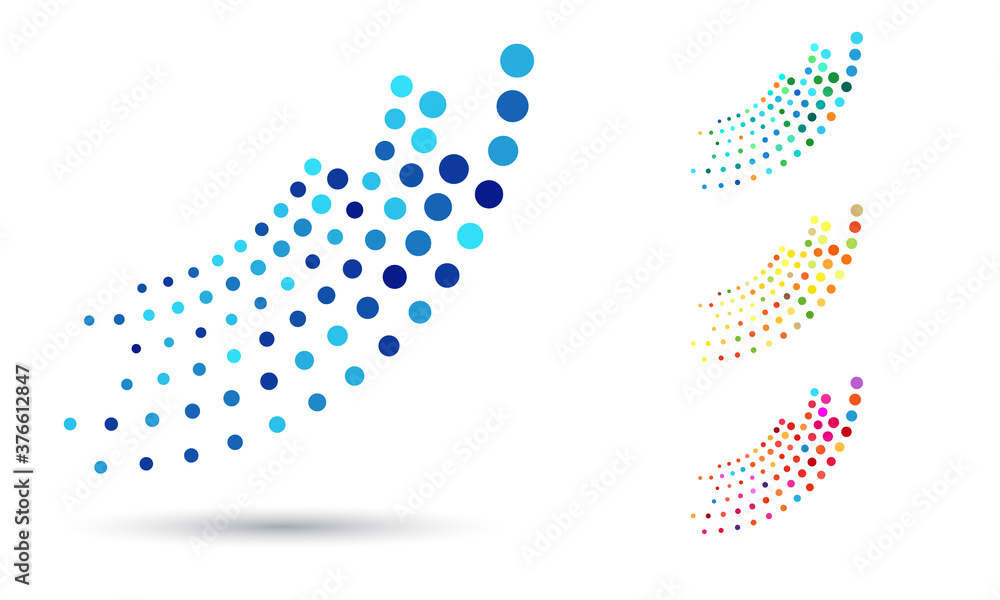 Fototapeta premium Vector dots pattern. Halftone effect icon collection.