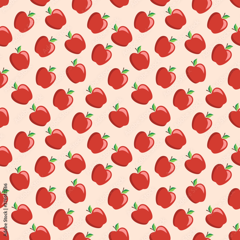 Seamless pattern with a delicious and sweet apple. This fruit design for your business projects. Ideal for fabrics and decor. Beautiful vector background. Seamless pattern with a delicious and sweet apple. This fruit design for your business projects. Ideal for fabrics and decor. Beautiful vector background.