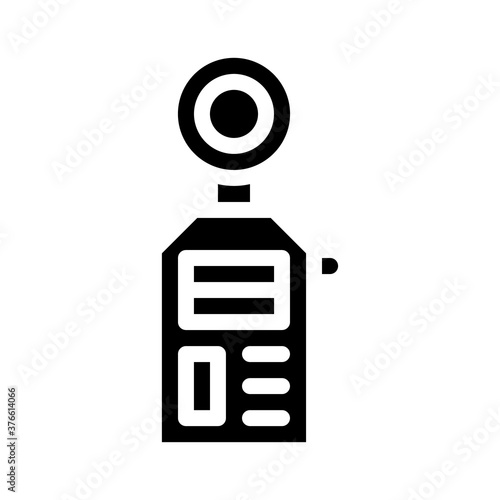 noise meter measuring device glyph icon vector illustration