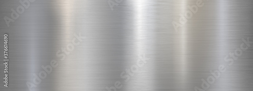 metal steel or aluminum plate brushed and polished