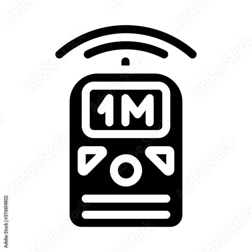 ultrasonic ruler measuring equipment glyph icon vector illustration