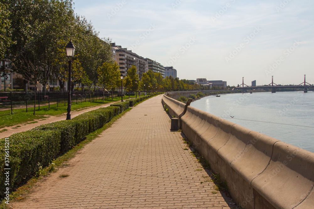 View of the Danube river embankment in Budapest. Hungary View of the Danube river embankment in Budapest. Hungary