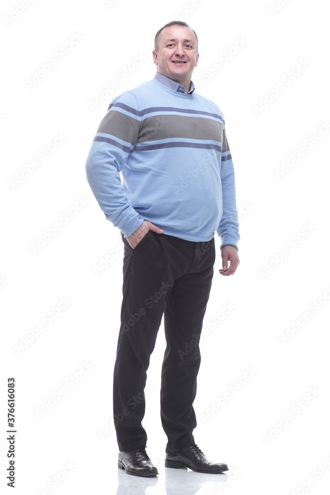 in full growth. portrait of a smiling mature man in full growth. portrait of a smiling mature man