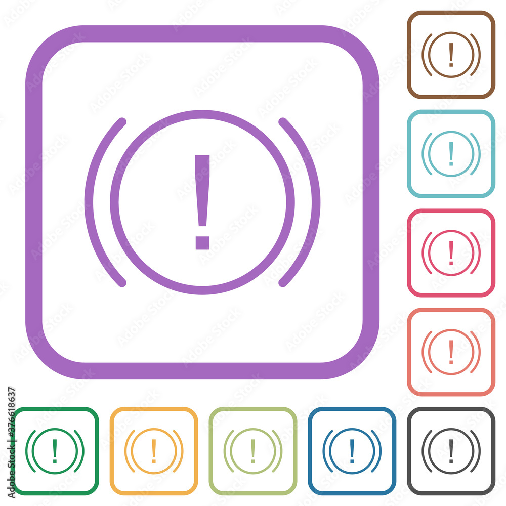 Car dashboard handbrake indicator simple icons Car dashboard handbrake indicator simple icons