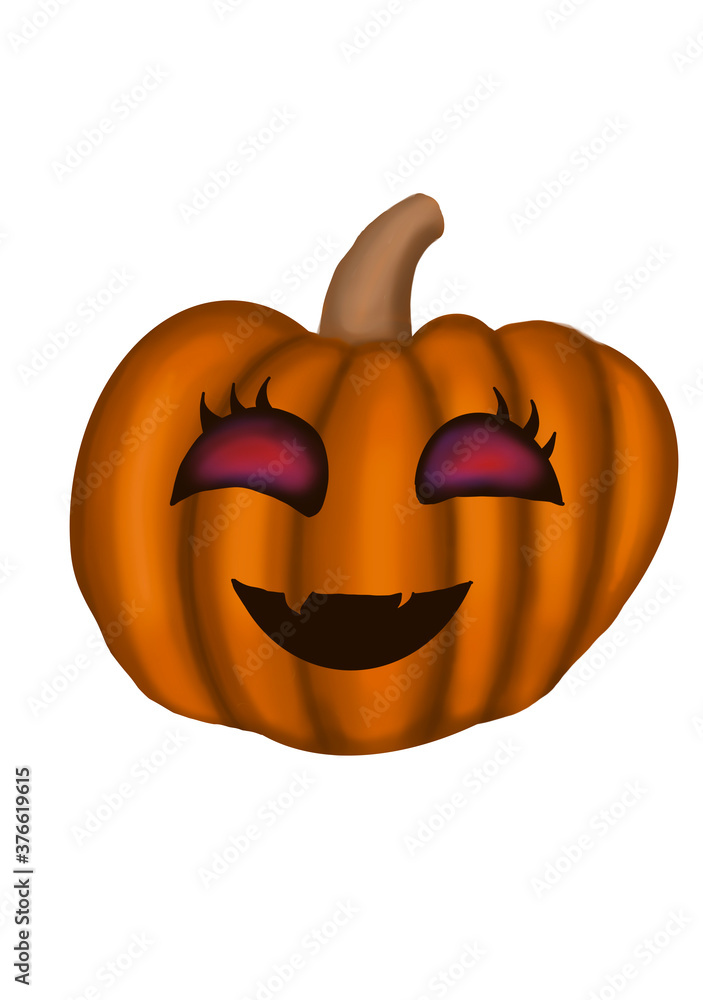 Halloween carved pumpkin. Hand drawn symbol of happy halloween holiday. Orange pumpkin Isolated on white background. Trendy halloween design. Halloween carved pumpkin. Hand drawn symbol of happy halloween holiday. Orange pumpkin Isolated on white background. Trendy halloween design.