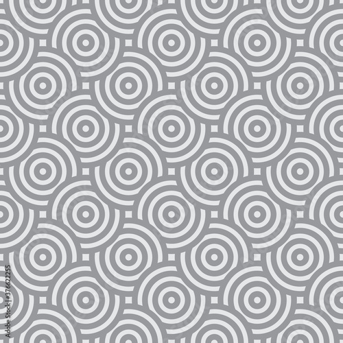 Seamless Pattern with Grey Circles. Flat Design Retro Background.