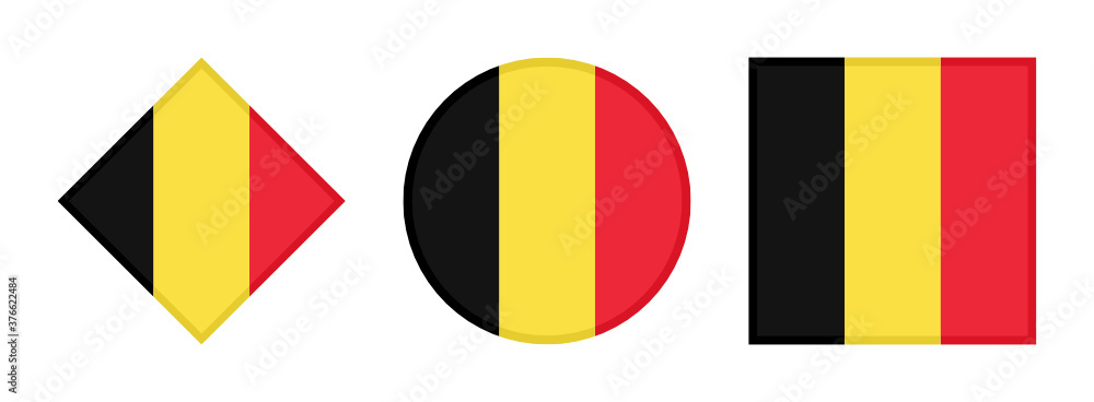 Fototapeta premium belgium flag icon set. isolated on white background 