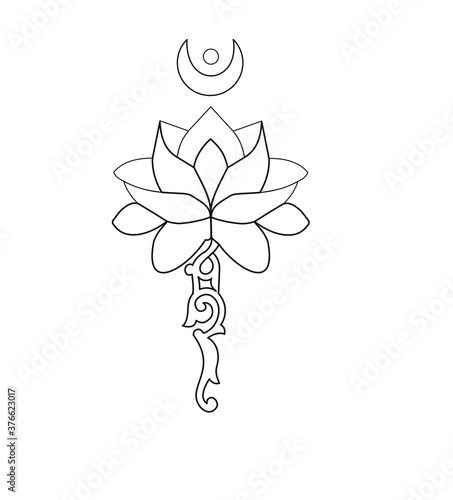 Tatoo design stencil logo art graphic lotus flower