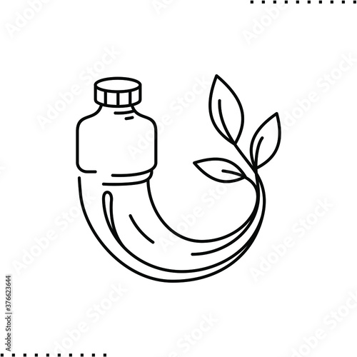 biodegradable plastic vector icon in outline