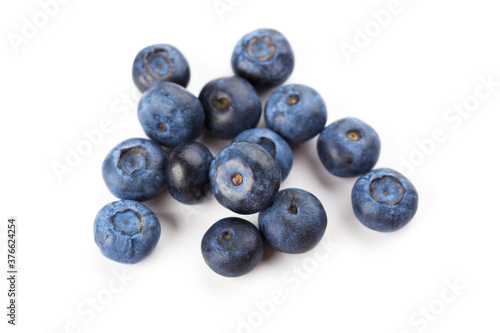 heap of blueberries isolated on white background