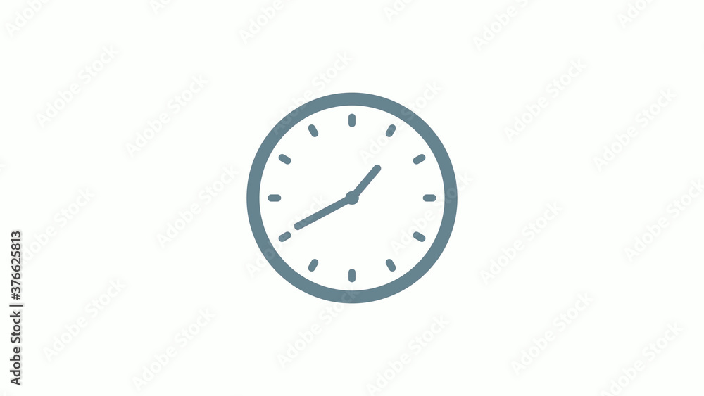 Aqua gray counting 12 hours clock icon on white background Aqua gray counting 12 hours clock icon on white background