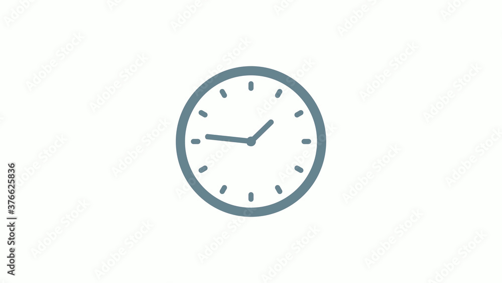 Aqua gray counting 12 hours clock icon on white background Aqua gray counting 12 hours clock icon on white background