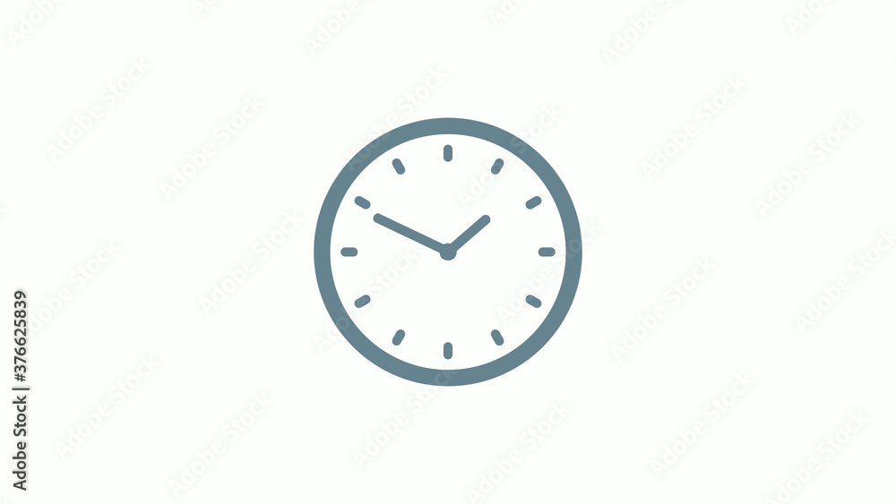 Aqua gray counting 12 hours clock icon on white background Aqua gray counting 12 hours clock icon on white background