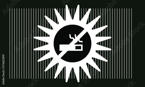 no smoking with star icon , vector symbol