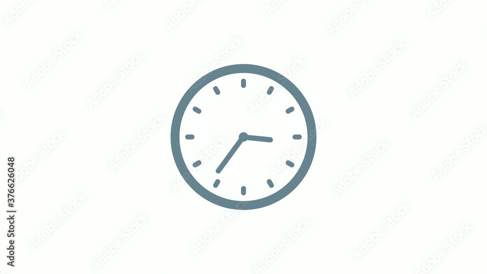 New aqua gray color counting down clock icon on white background New aqua gray color counting down clock icon on white background