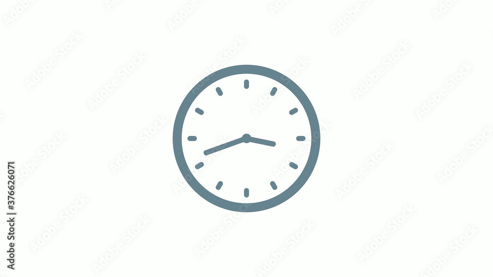 New aqua gray color counting down clock icon on white background New aqua gray color counting down clock icon on white background