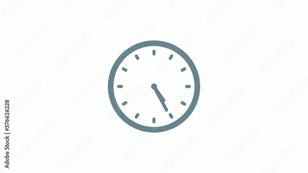 New aqua gray color counting down clock icon on white background New aqua gray color counting down clock icon on white background