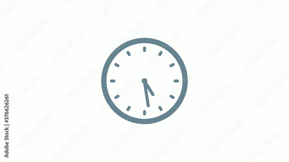 New aqua gray color counting down clock icon on white background New aqua gray color counting down clock icon on white background