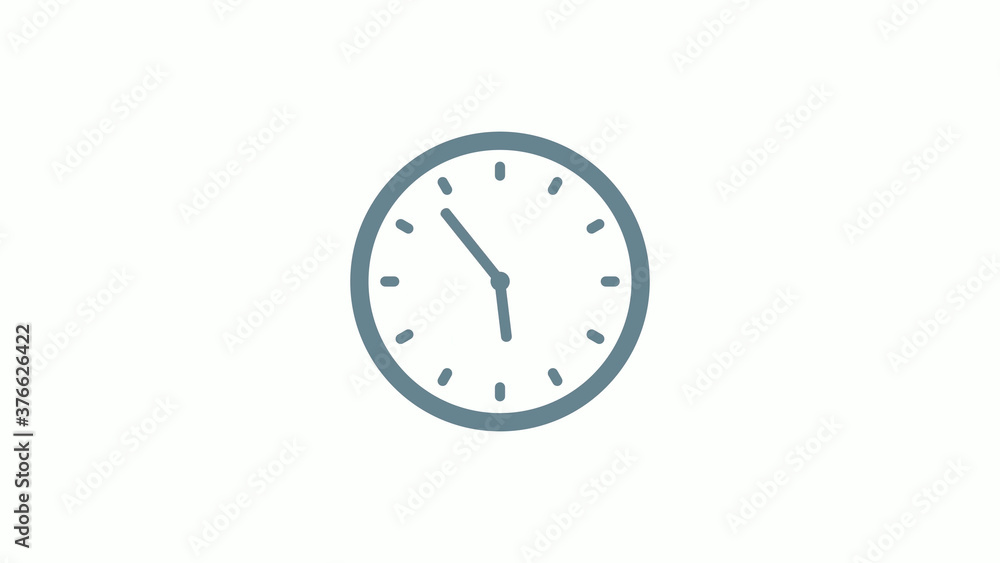 New aqua gray color counting down clock icon on white background New aqua gray color counting down clock icon on white background