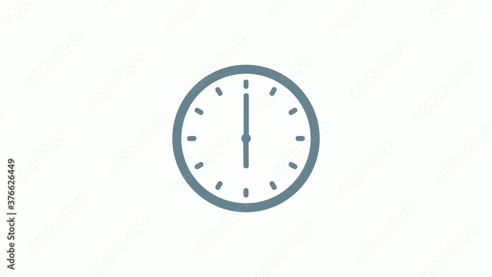 New aqua gray color counting down clock icon on white background New aqua gray color counting down clock icon on white background