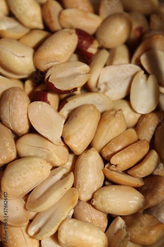 close up of roasted peanuts