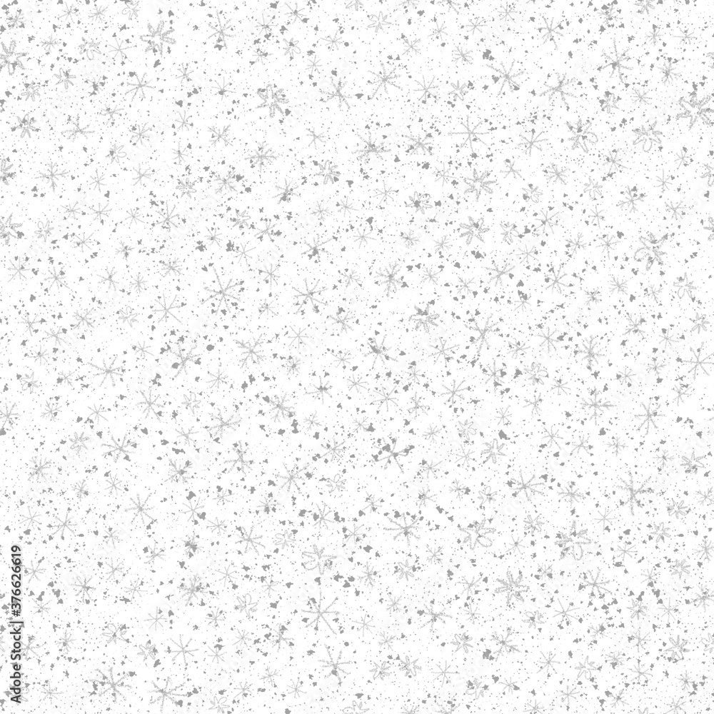 Hand Drawn grey Snowflakes Christmas Seamless Patt Hand Drawn grey Snowflakes Christmas Seamless Patt