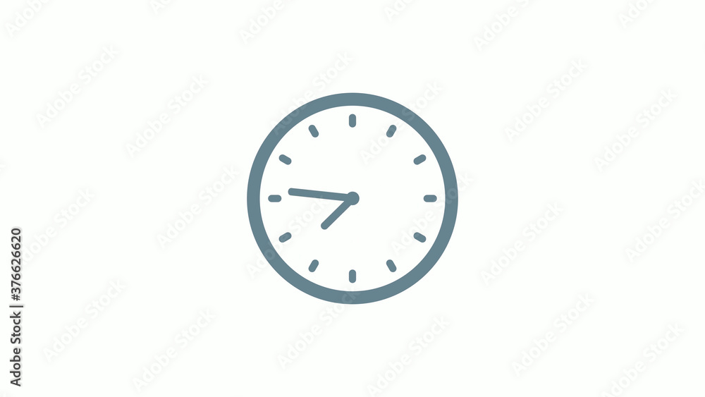New aqua gray color counting down clock icon on white background New aqua gray color counting down clock icon on white background
