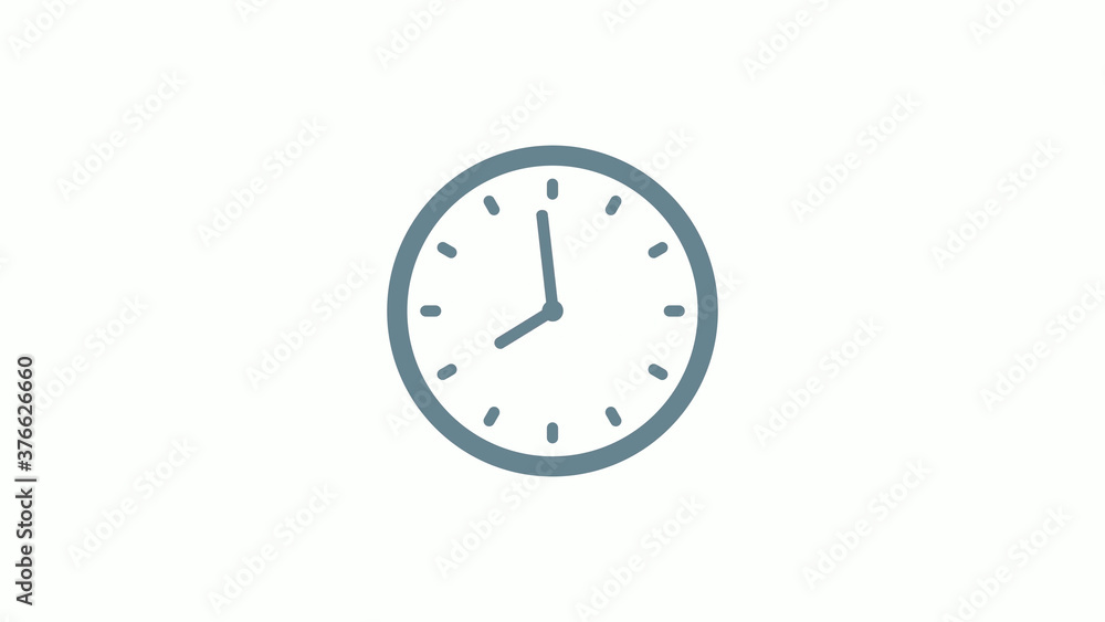 New aqua gray color counting down clock icon on white background New aqua gray color counting down clock icon on white background