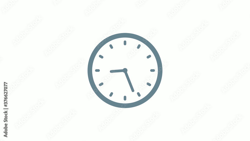 New aqua gray color counting down clock icon on white background New aqua gray color counting down clock icon on white background