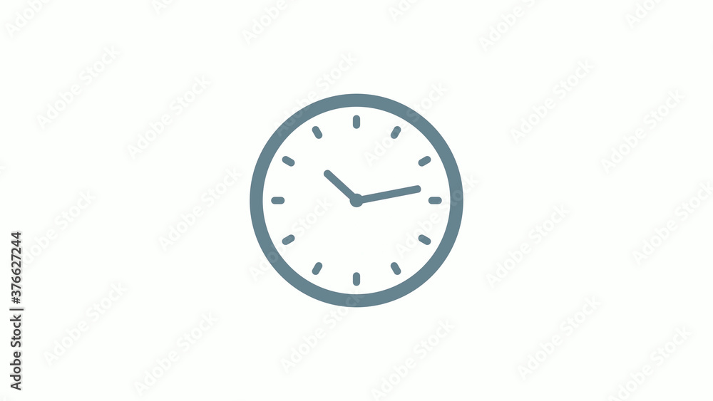 New aqua gray color counting down clock icon on white background New aqua gray color counting down clock icon on white background