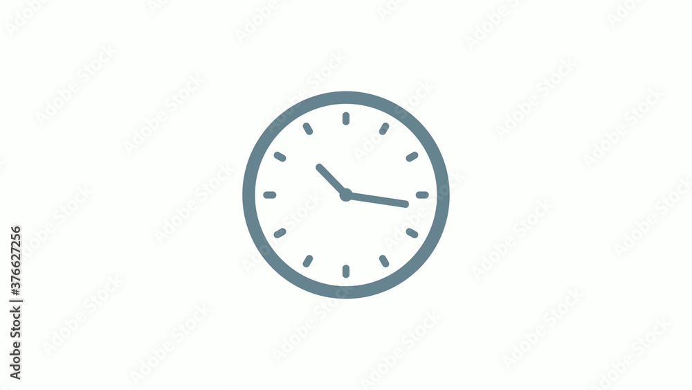 New aqua gray color counting down clock icon on white background New aqua gray color counting down clock icon on white background