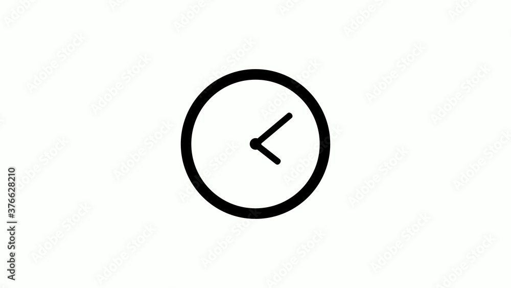 New circle counting down clock icon on white background,Clock icon without trick New circle counting down clock icon on white background,Clock icon without trick