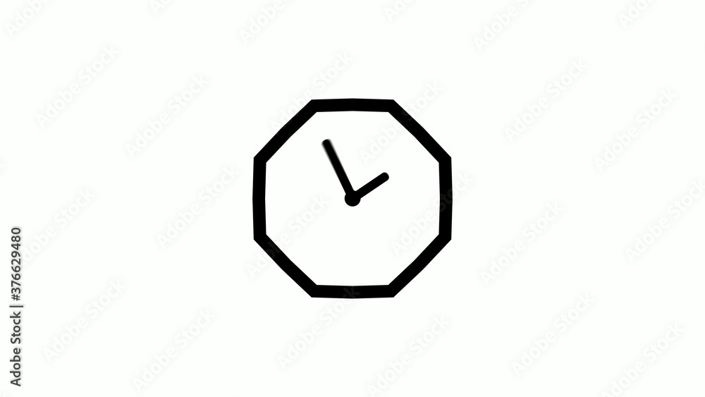 Amazing 12 hours counting down clock icon on white background,clock without trick Amazing 12 hours counting down clock icon on white background,clock without trick