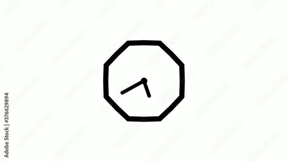 Amazing 12 hours counting down clock icon on white background,clock without trick Amazing 12 hours counting down clock icon on white background,clock without trick