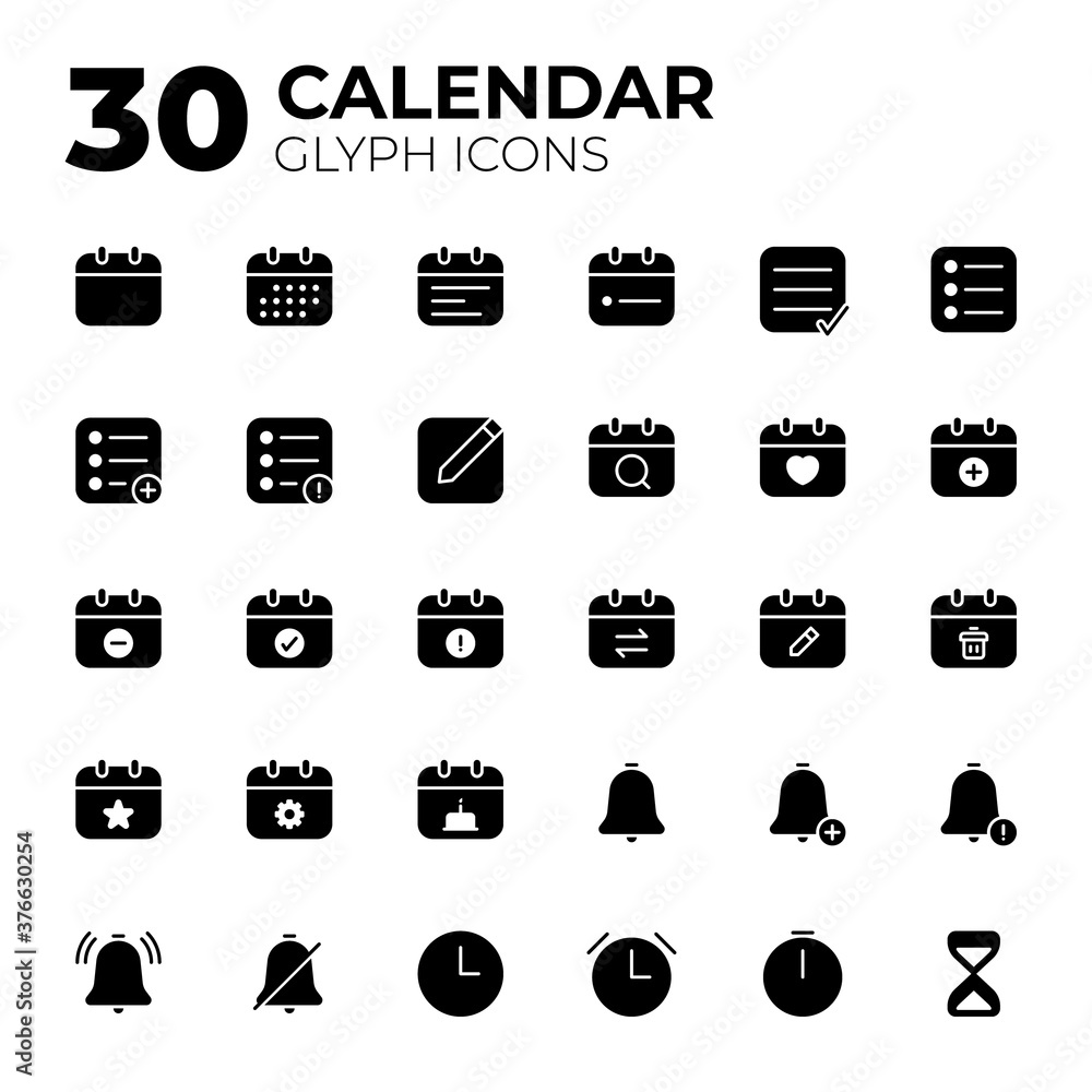 Set of Calendar Date and Time icons. Set of Calendar Date and Time icons.