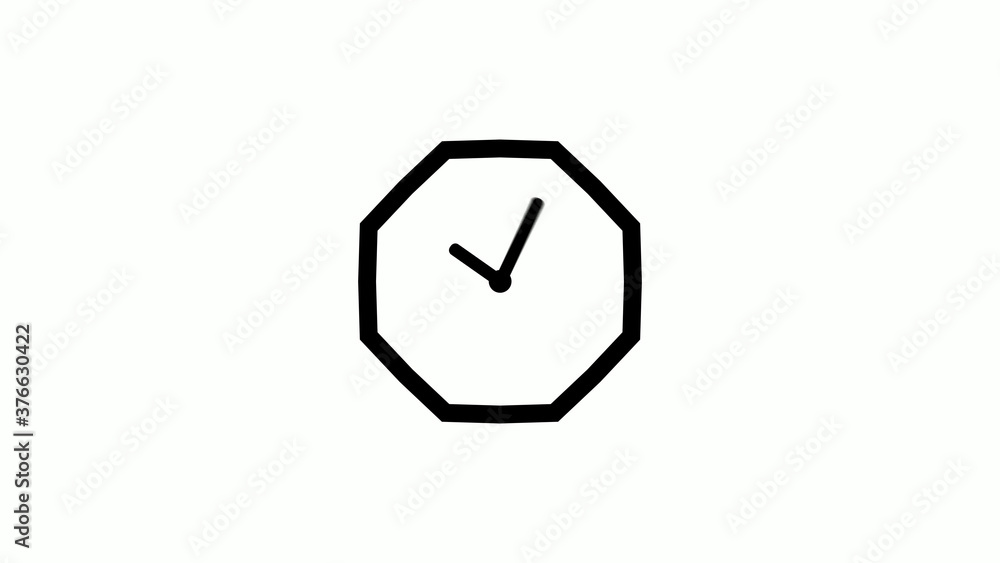 Amazing 12 hours counting down clock icon on white background,clock without trick Amazing 12 hours counting down clock icon on white background,clock without trick