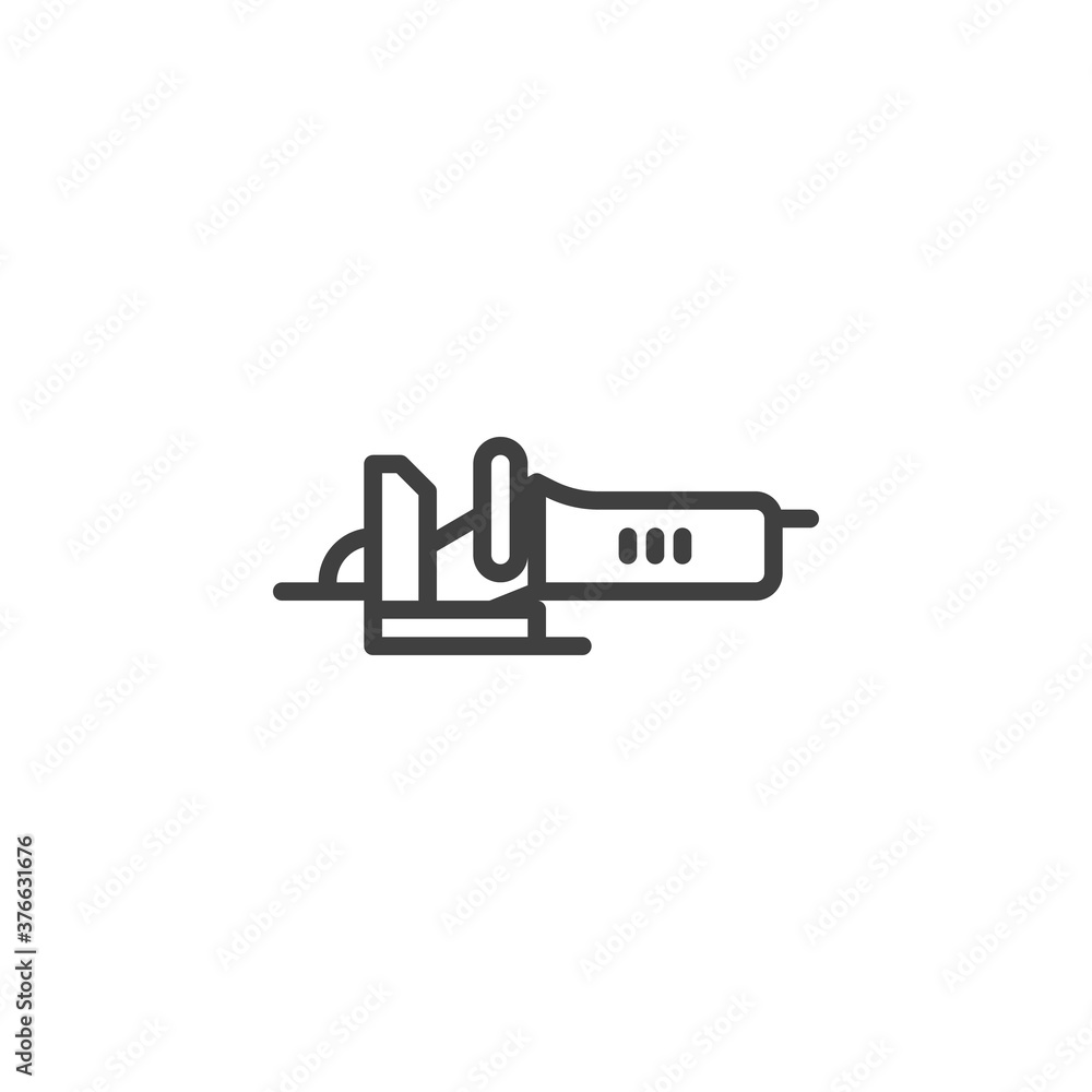 Electric jig saw line icon. linear style sign for mobile concept and web design. Jig saw tool outline vector icon. Symbol, logo illustration. Vector graphics Electric jig saw line icon. linear style sign for mobile concept and web design. Jig saw tool outline vector icon. Symbol, logo illustration. Vector graphics