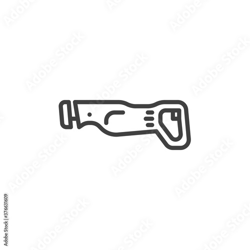 Pneumatic hammer line icon. linear style sign for mobile concept and web design. Electric Hammer outline vector icon. Symbol  logo illustration. Vector graphics