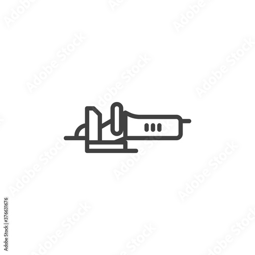 Electric jig saw line icon. linear style sign for mobile concept and web design. Jig saw tool outline vector icon. Symbol, logo illustration. Vector graphics