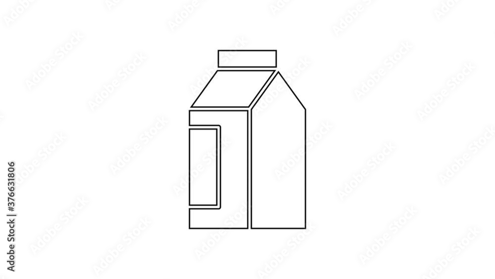 Black line Bag of coffee beans icon isolated on white background. 4K Video motion graphic animation. Black line Bag of coffee beans icon isolated on white background. 4K Video motion graphic animation.