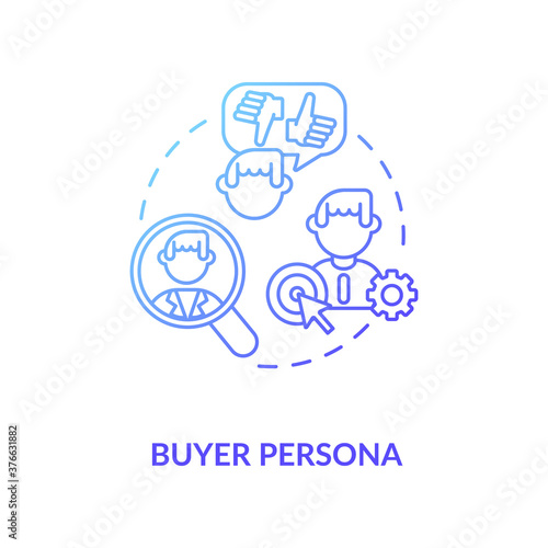 Wallpaper Mural Buyer persona concept icon. Target market idea thin line illustration. Social media audience research. Customer goals identification. Niche market. Vector isolated outline RGB color drawing Torontodigital.ca