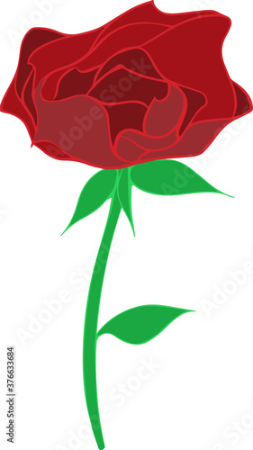 可愛いアートな薔薇の花のイラスト