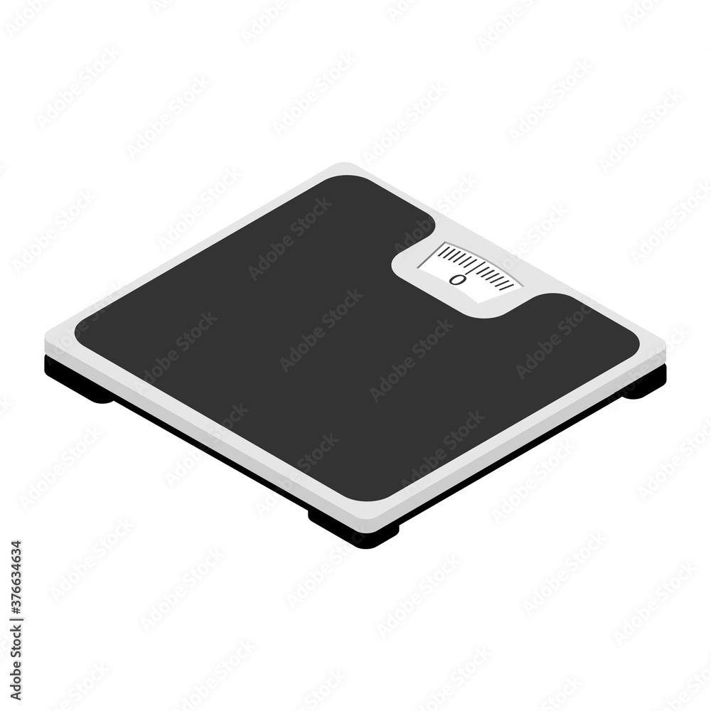 Bathroom floor scales isometric view isolated on white background Stock ...