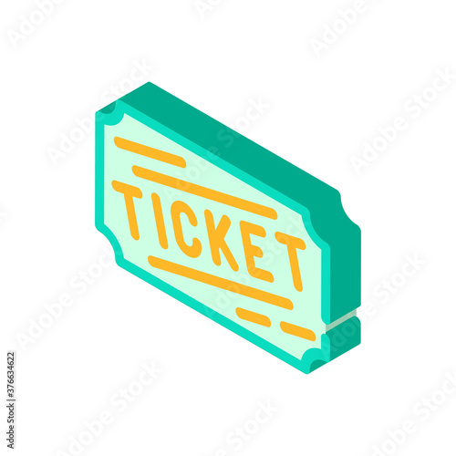 lottery ticket isometric icon vector isolated illustration