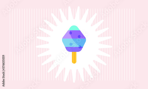 ice cream with star icon , vector symbol