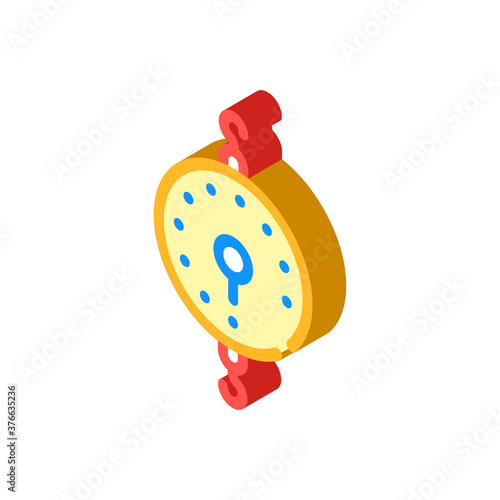 dynamometer measuring equipment isometric icon vector illustration